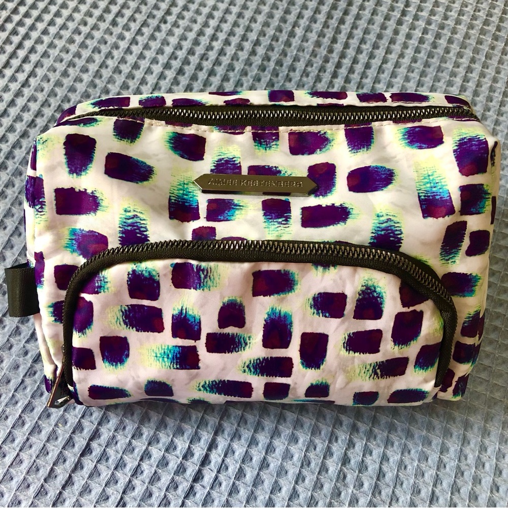 Aimee Kestenberg Purple and White Cosmetic Bag